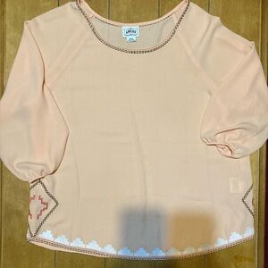 NWOT Ladies Size Medium Ariat Peach Pullover Blouse with Embroidered Details